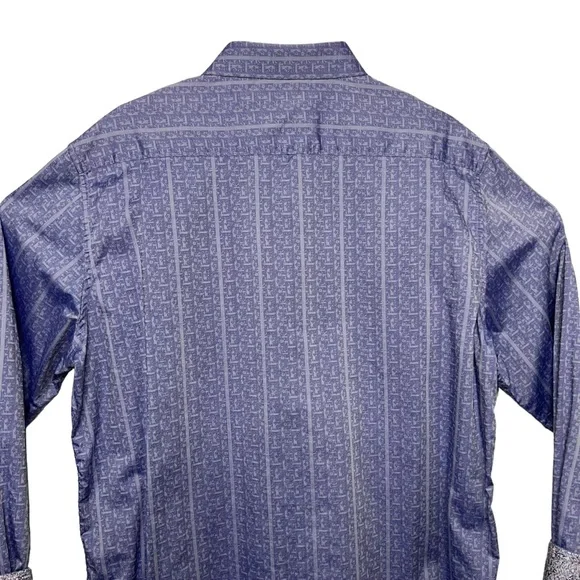 Robert Graham Blue Boho Abstract Dressy Button Down Shirt Extra Large - Picture 6 of 12
